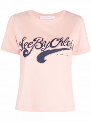 Camiseta con estampado See By Chloé rosa
