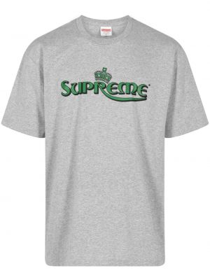Medvilninis marškinėliai Supreme pilka