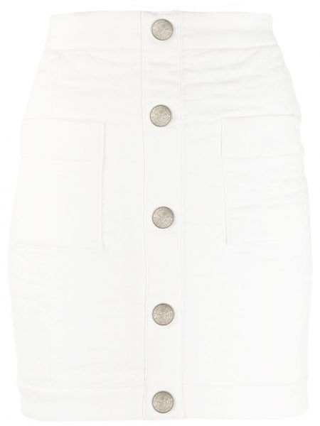 Pikowana mini spódniczka Balmain biała