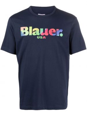 Trykt t-skjorte Blauer blå