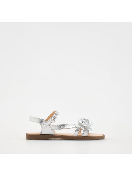 Sandály s aplikacemi Reserved stříbrné