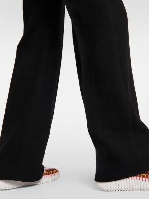 Spodnie z wysoką talią wełniane Chloã© czarne