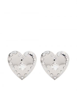Kolczyki z kryształkami w serca Alessandra Rich srebrne