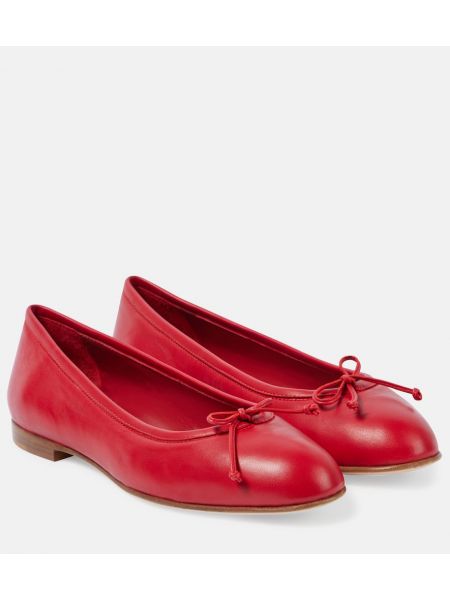 Ballerines en cuir Manolo Blahnik rouge