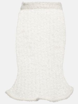 Průsvitné vlněné midi sukně Acne Studios bílé