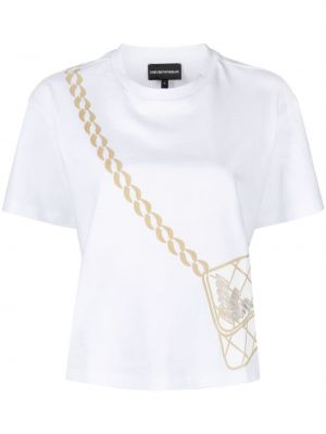 Βαμβακερή μπλούζα με σχέδιο Emporio Armani