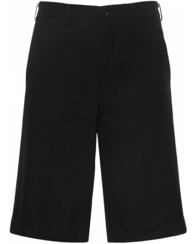 Pantaloni scurți de lână din jerseu Comme Des Garçons negru