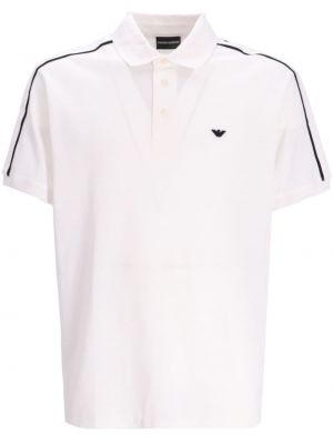 Tricou polo cu broderie din bumbac Emporio Armani alb