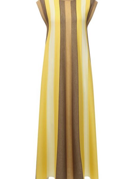 Кашемировое шелковое платье Loro Piana желтое