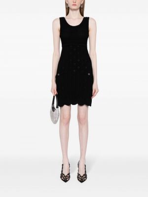 Pletené šaty Chanel Pre-owned černé