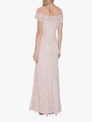 Длинное платье с вышивкой Gina Bacconi розовое
