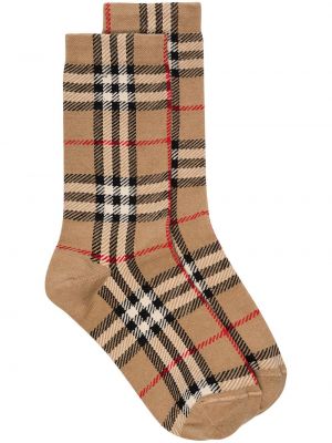 Retro kostkované ponožky Burberry béžové