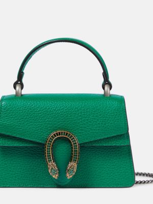 Kožená nákupná taška Gucci zelená