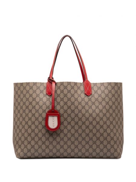 Beidseitig tragbare shopper handtasche Gucci Pre-owned braun