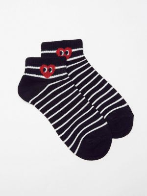 Pruhované ponožky so srdiečkami Yups