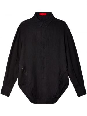Pérová košeľa na gombíky Eckhaus Latta čierna