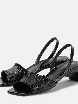 Kožené sandály na podpatku Totême černé
