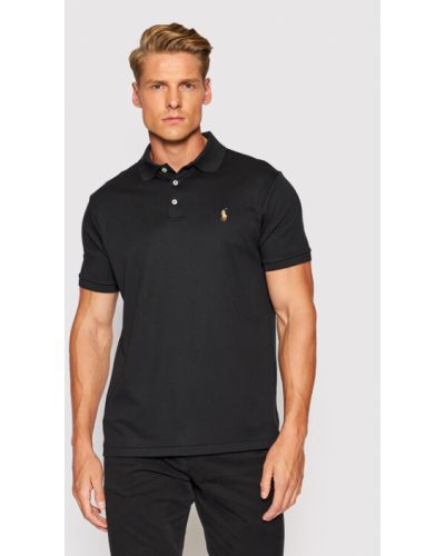 Slim fit rövid ujjú pólóing Polo Ralph Lauren fekete