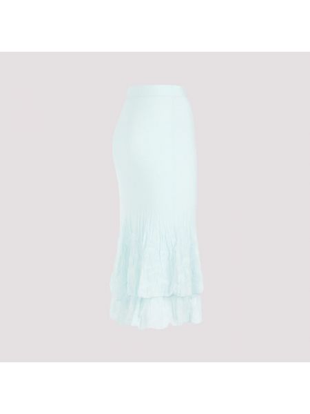 Falda midi de algodón Bottega Veneta azul