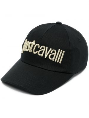 Bavlnená šiltovka s výšivkou Just Cavalli čierna