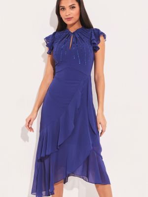 Декорированное платье миди с расклешенным силуэтом Lipsy синий