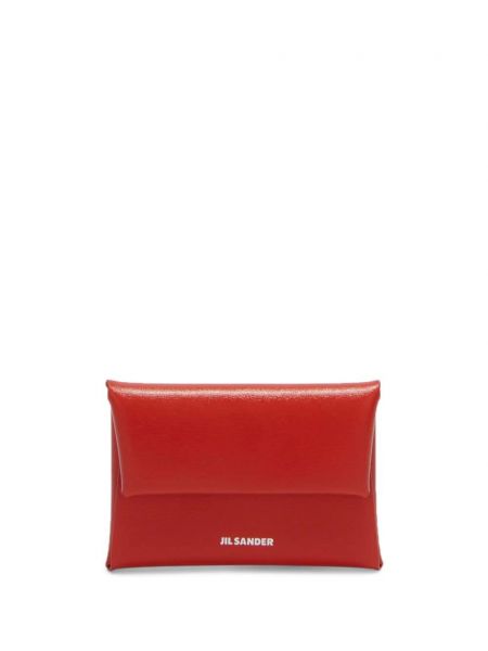 Petit portefeuille en cuir Jil Sander rouge