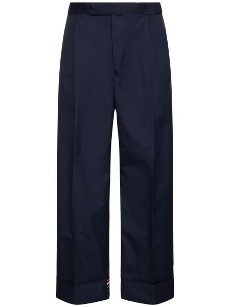 Pantalones de algodón Thom Browne azul