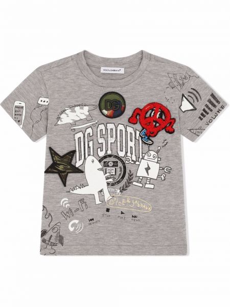 Sport bomull t-skjorte for jenter Dolce & Gabbana Kids grå