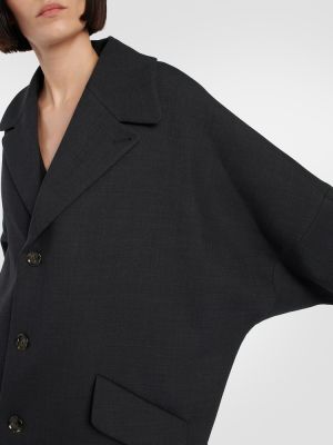 Vlnený krátký kabát Mm6 Maison Margiela sivá