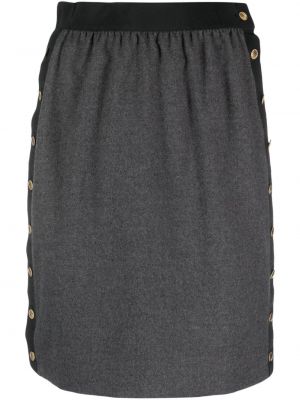 Вълнена пола с копчета Chanel Pre-owned сиво