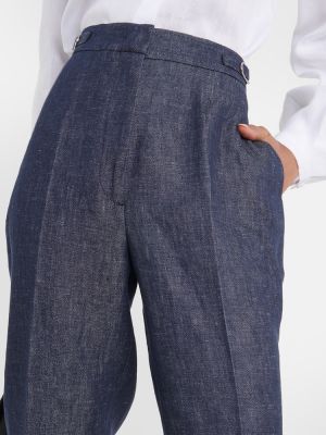 Pantaloni di lino baggy Gabriela Hearst blu