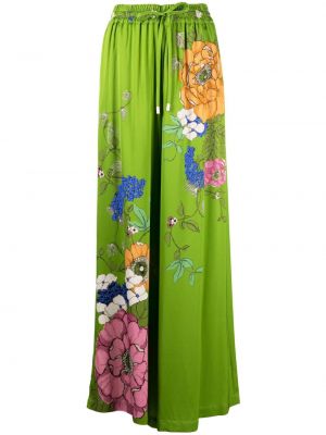 Relaxed панталон на цветя с принт Alemais зелено