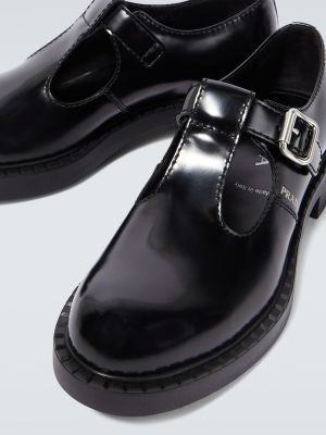 Zapatos monk de cuero Prada negro