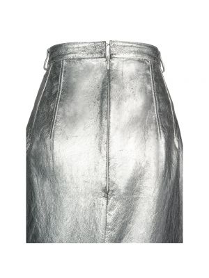 Spódnica skórzana Balenciaga srebrna