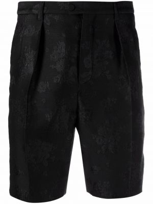 Jacquard kratke hlače s cvjetnim printom Saint Laurent crna