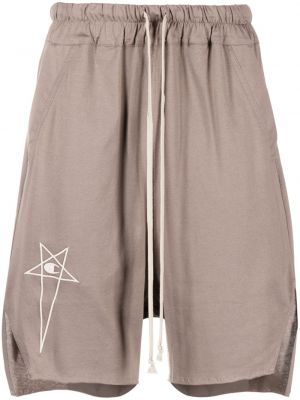 Shorts mit stickerei aus baumwoll Rick Owens X Champion braun