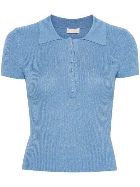 Плетена поло тениска Liu Jo синьо
