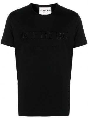 Тениска бродирана Iceberg черно