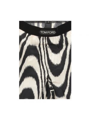 Pantalones rectos de seda con estampado Tom Ford negro