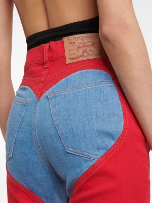 Skinny fit džínsy s vysokým pásom Y/project červená