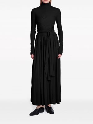 Krepové dlouhé šaty jersey Proenza Schouler černé
