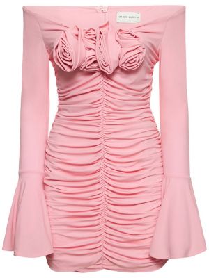 Мини рокля от джърси с буфан ръкави Magda Butrym розово