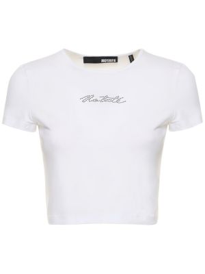 Camiseta de algodón Rotate blanco