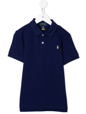 Kort tröja med broderi för tjejer Ralph Lauren Kids blå