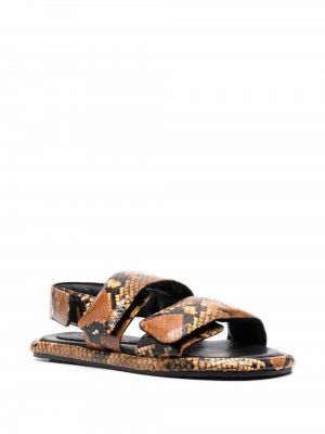 Sandales à motif serpent Nanushka marron