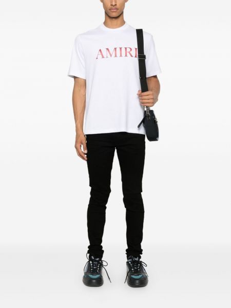T-shirt en coton à imprimé Amiri blanc