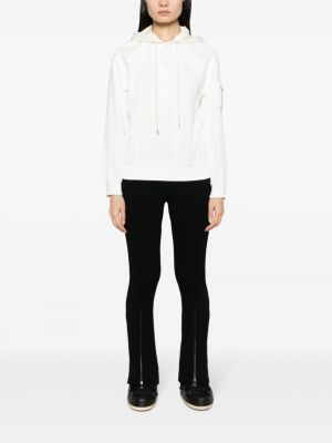 Bluza z kapturem sztruksowa Moncler biała