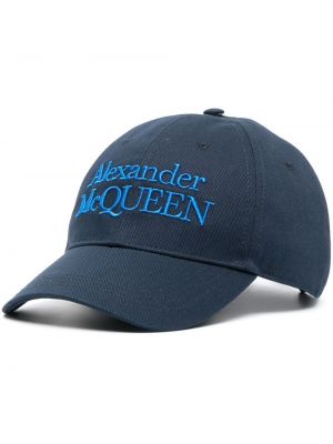 Șapcă cu broderie Alexander Mcqueen albastru