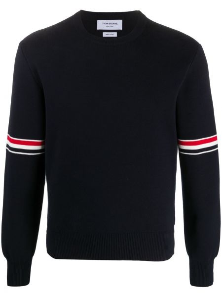 Jersey de punto de tela jersey de cuello redondo Thom Browne azul