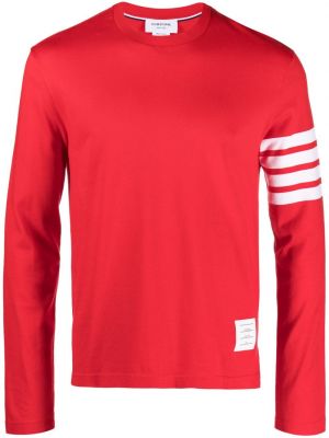 Svītrainas t-krekls ar apdruku Thom Browne sarkans